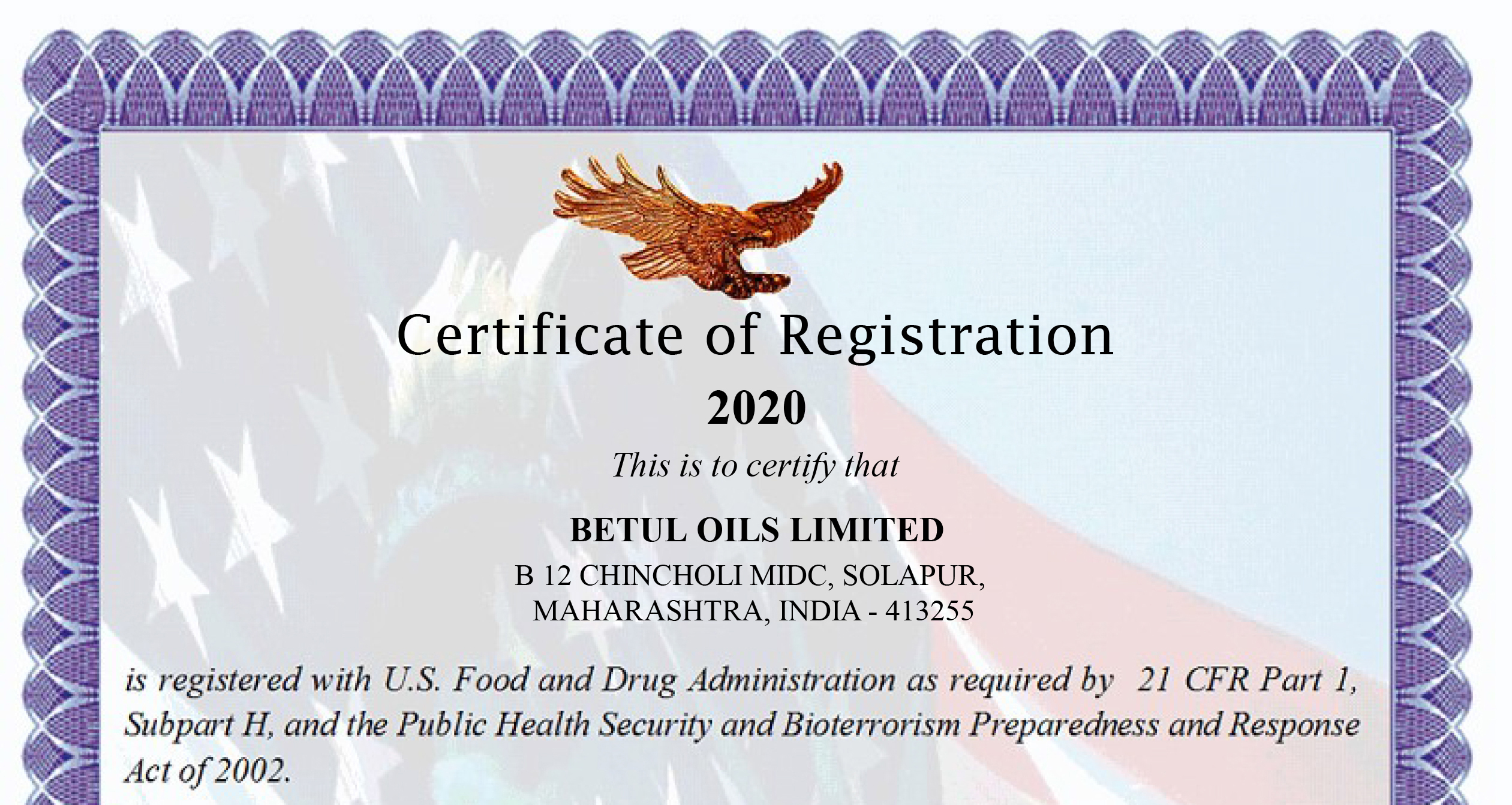 Certificate of Registration