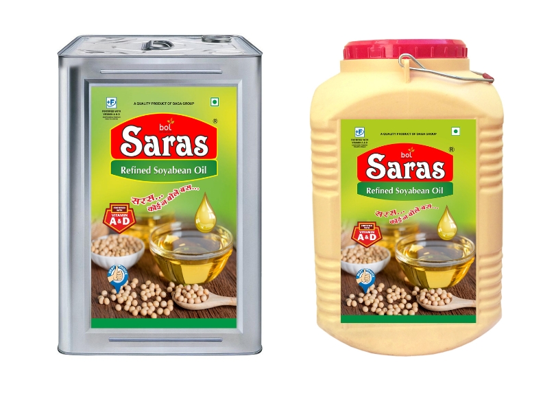Saras soyabean refined edible oil